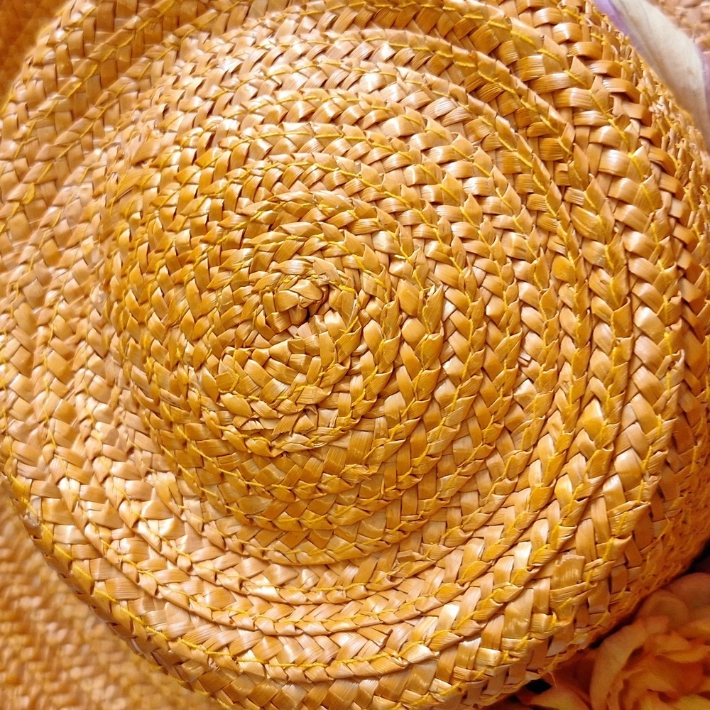 ORANGE STRAW DERBY HAT 👒 - Picture 5 of 7